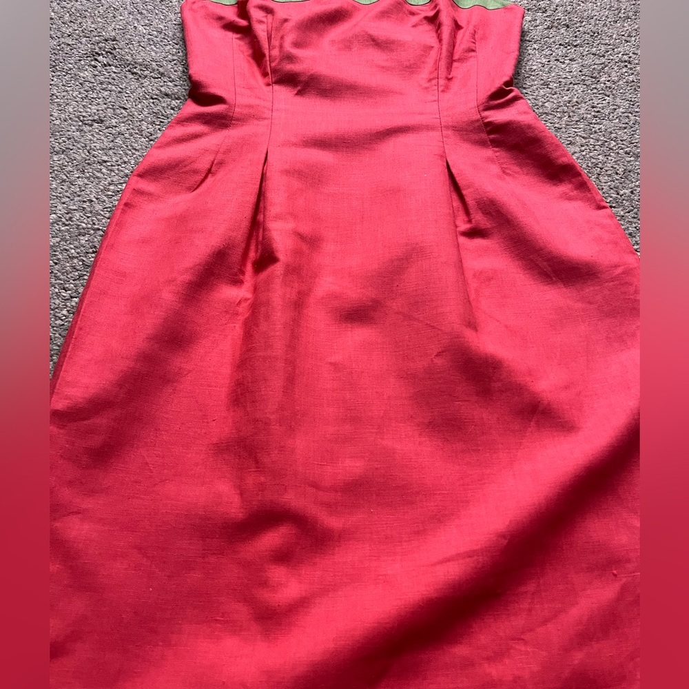 RARE! Vintage Laura Ashley Watermelon Linen Dress (4) - Picture 2 of 5